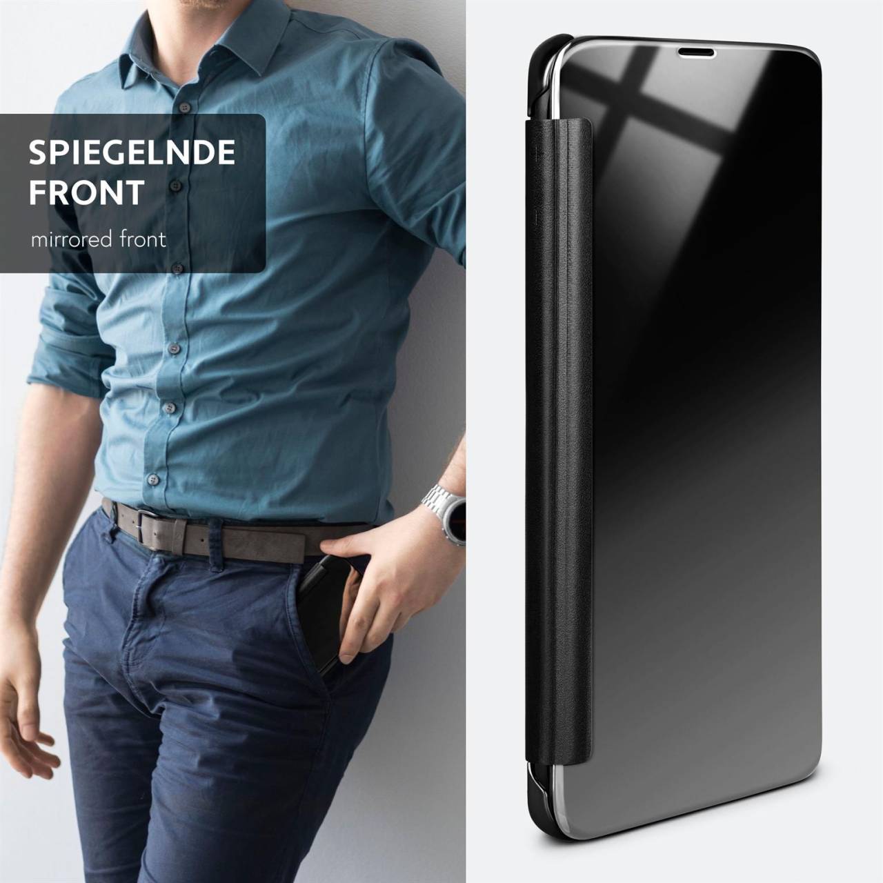 moex Void Case für Samsung Galaxy S9 – Klappbare 360 Grad Schutzhülle, Hochglanz Klavierlack Optik
