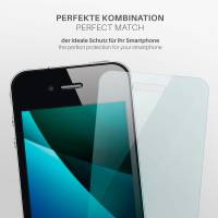 moex FlexProtect Klar für Apple iPhone 4S – Schutzfolie für unsichtbaren Displayschutz, Ultra klar
