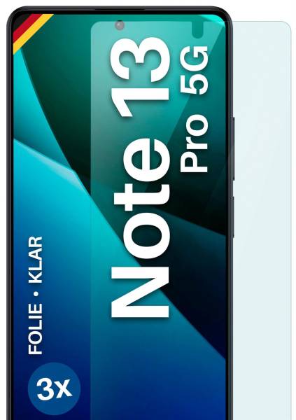 moex FlexProtect Klar für Xiaomi Redmi Note 13 Pro 5G – Schutzfolie für unsichtbaren Displayschutz, Ultra klar