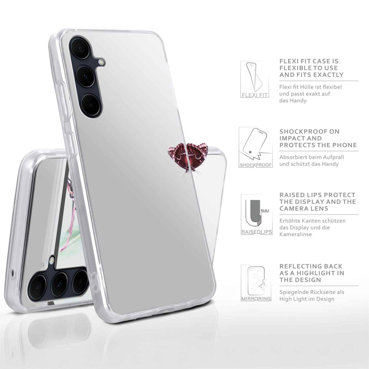 moex Mirror Case für Samsung Galaxy A35 5G – Handyhülle aus Silikon mit Spiegel auf der Rückseite