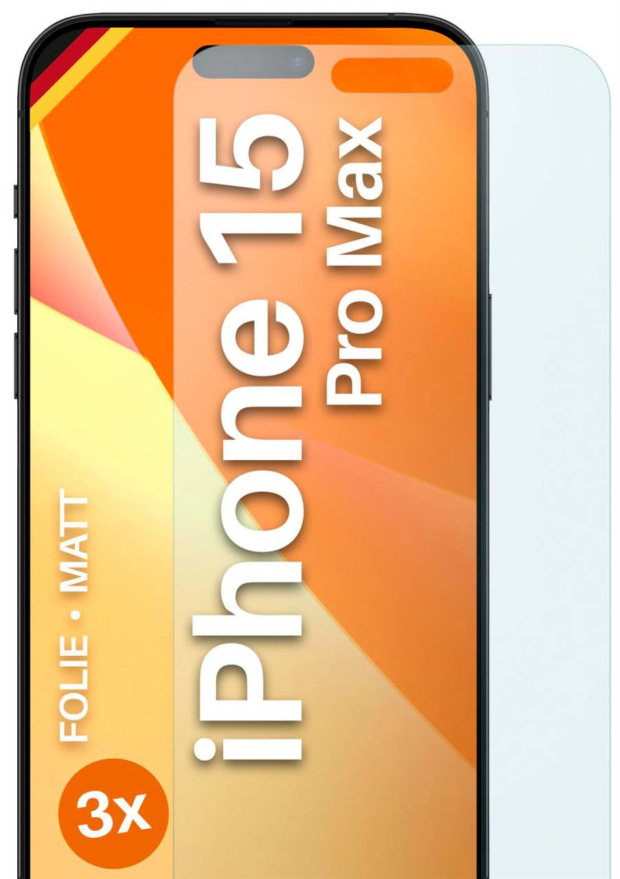 moex FlexProtect Matt für Apple iPhone 15 Pro Max – Anti Reflex Schutzfolie für besten Displayschutz, Matt