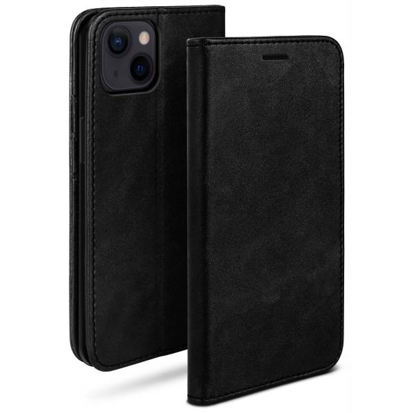 moex Casual Case für Apple iPhone 13 – 360 Grad Schutz Booklet, PU Lederhülle mit Kartenfach