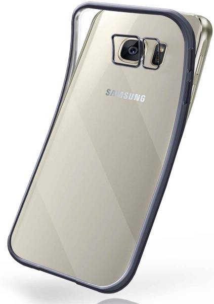 moex Chrome Case für Samsung Galaxy S7 Edge – Handy Bumper mit Chrom Rand – Transparente Hülle