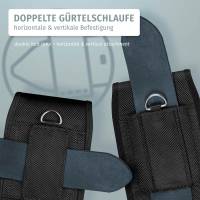 moex Agility Case für LG Q60 – Handy Gürteltasche aus Nylon mit Karabiner und Gürtelschlaufe