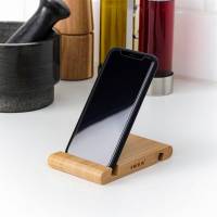 IKEA BERGENES Handyhalter aus Bambus – Tablethalter aus Bambus für Bett, Smartphonehalter Bambus verstellbar