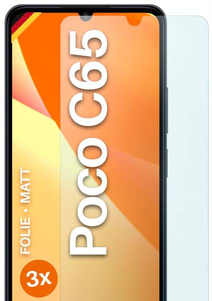 moex FlexProtect Matt für Xiaomi Poco C65 – Anti Reflex Schutzfolie für besten Displayschutz, Matt