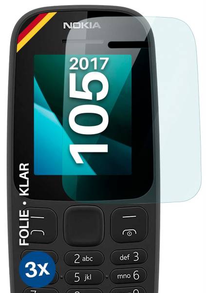 moex FlexProtect Klar für Nokia 105 (2017) – Schutzfolie für unsichtbaren Displayschutz, Ultra klar