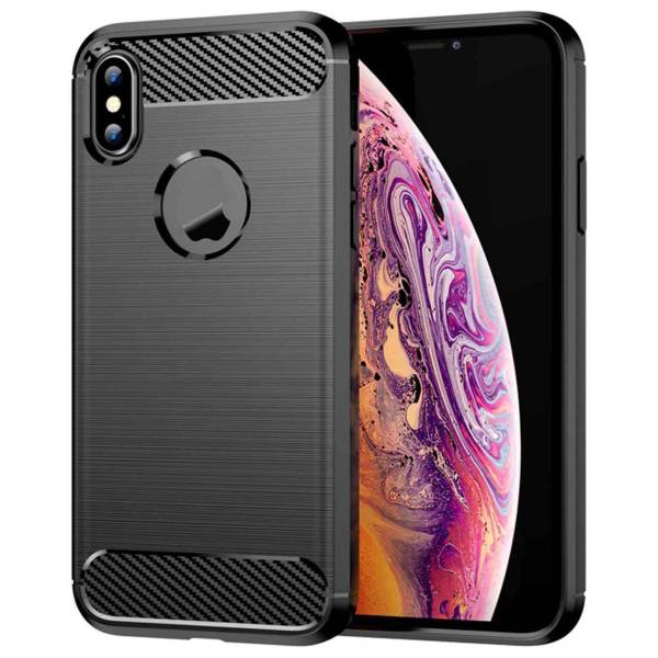 ONEFLOW Shift Case für Apple iPhone XS – Handyhülle aus robustem TPU in Carbon- & brushed Alu-Optik