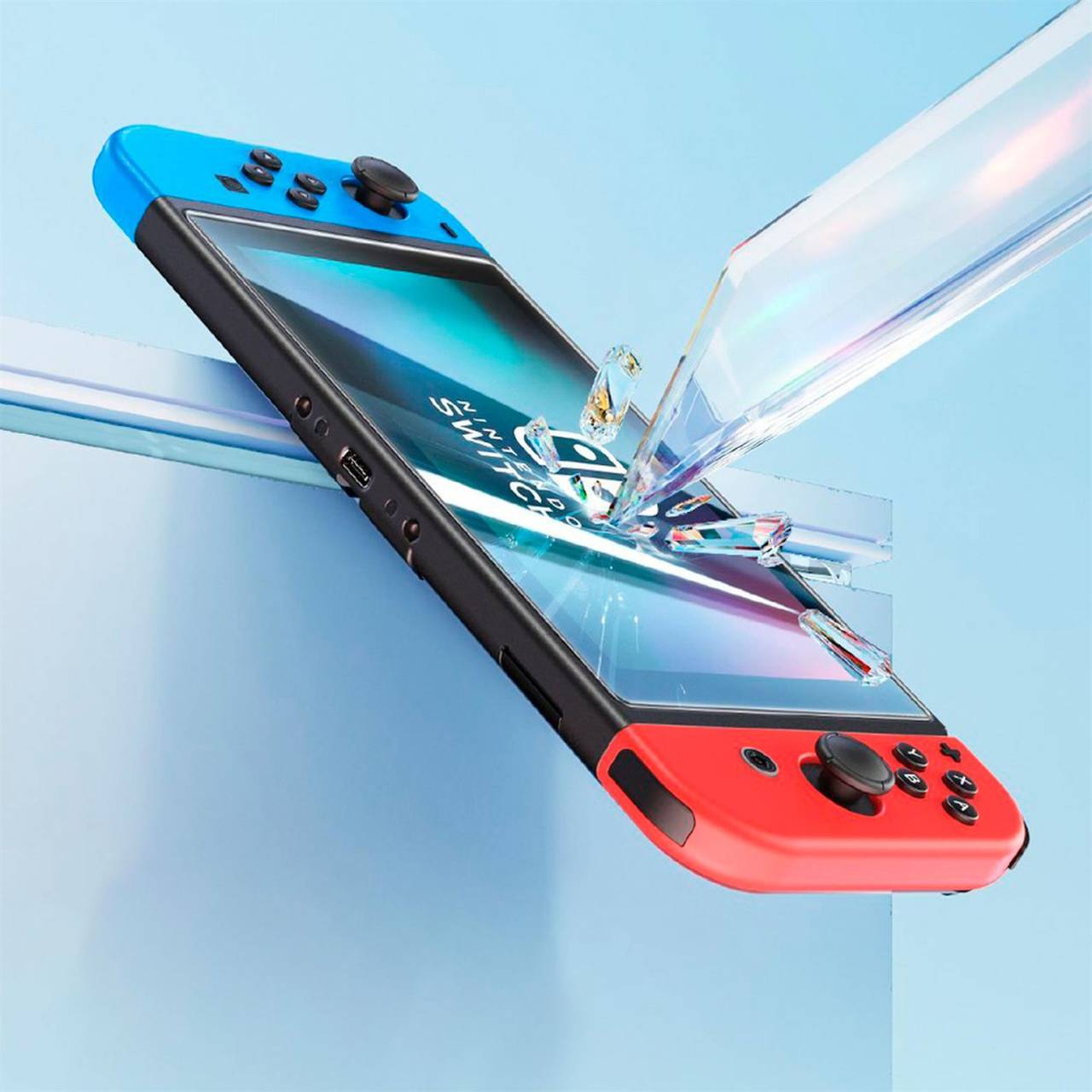 Baseus Crystal Panzerglas – Panzerglas Schutzfolie mit Montageset für Nintendo Switch