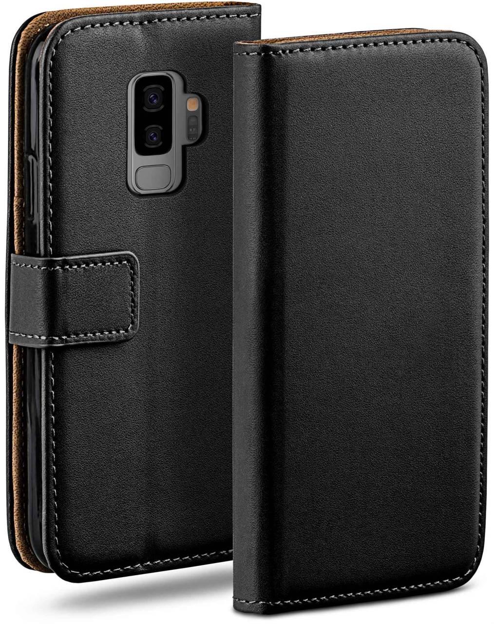 moex Book Case für Samsung Galaxy S9 Plus – Klapphülle aus PU Leder mit Kartenfach, Komplett Schutz