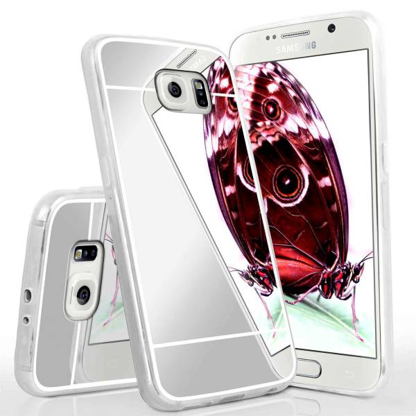 moex Mirror Case für Samsung Galaxy S6 – Handyhülle aus Silikon mit Spiegel auf der Rückseite