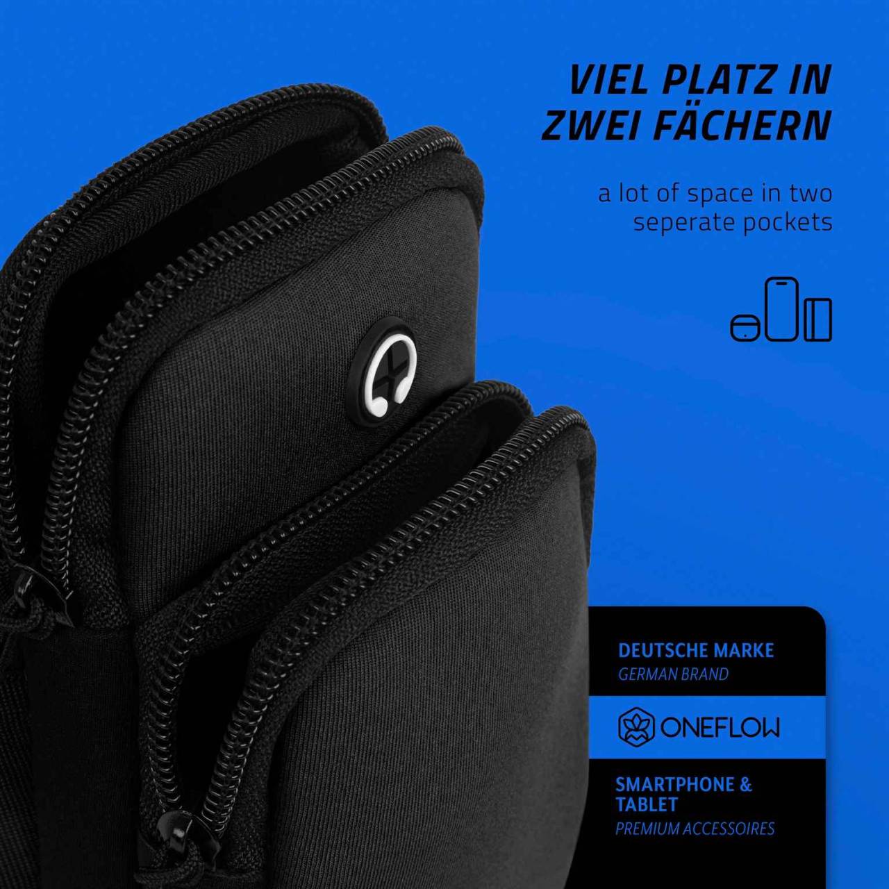 ONEFLOW Force Case für Realme GT2 – Smartphone Armtasche aus Neopren, Handy Sportarmband