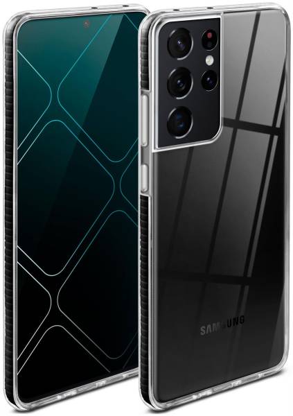 ONEFLOW Cushion Case für Samsung Galaxy S21 Ultra – Durchsichtige Hülle aus Silikon mit 3D Kameraschutz