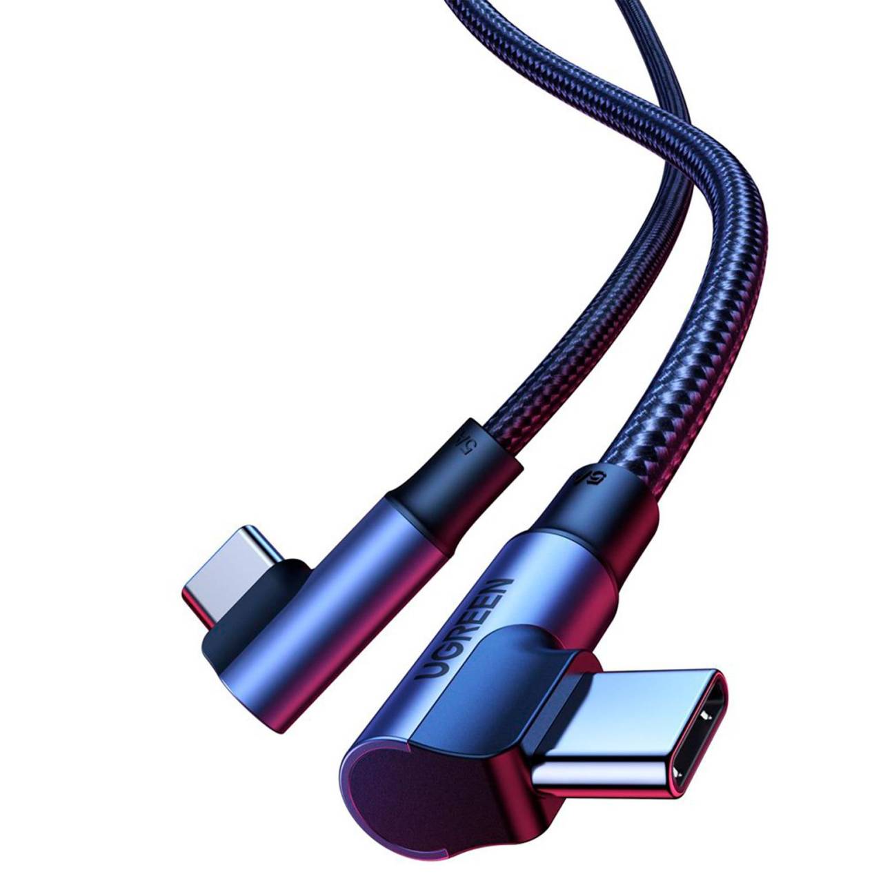 Ugreen Ladekabel – USB-C auf USB-C für Smartphones und anderes, 90 Grad Winkel beidseitig, 100W, 2 m