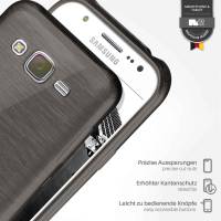 moex Brushed Case für Samsung Galaxy J5 (2015) – Silikon Handyhülle, Backcover in Aluminium Optik