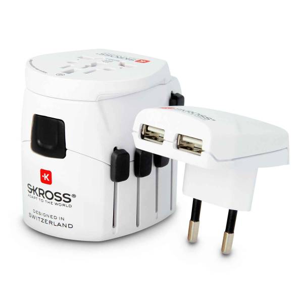 SKROSS PRO+ USB – Reiseadapter für 205 Länder inklusive 2 USB Ports