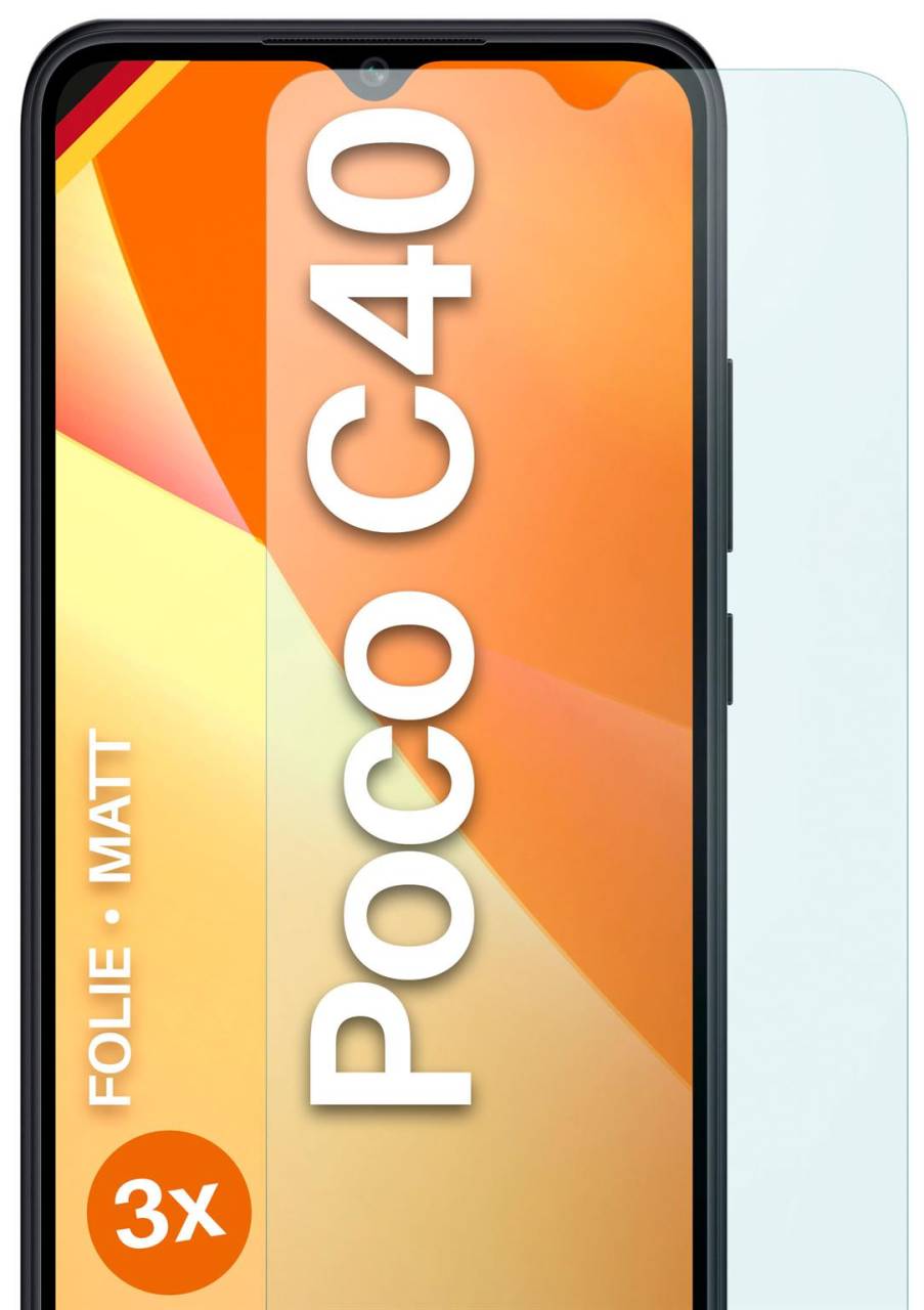 moex FlexProtect Matt für Xiaomi Poco C40 – Anti Reflex Schutzfolie für besten Displayschutz, Matt