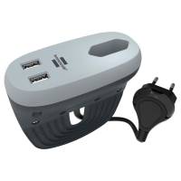 brennenstuhl Estilo Sofa-Steckdosenleiste – Steckdosenleiste mit USB, Steckdosenleiste für Couch und Bett