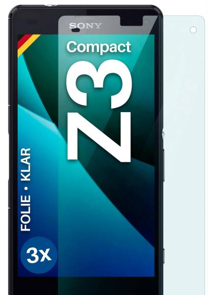 moex FlexProtect Klar für Sony Xperia Z3 Compact – Schutzfolie für unsichtbaren Displayschutz, Ultra klar