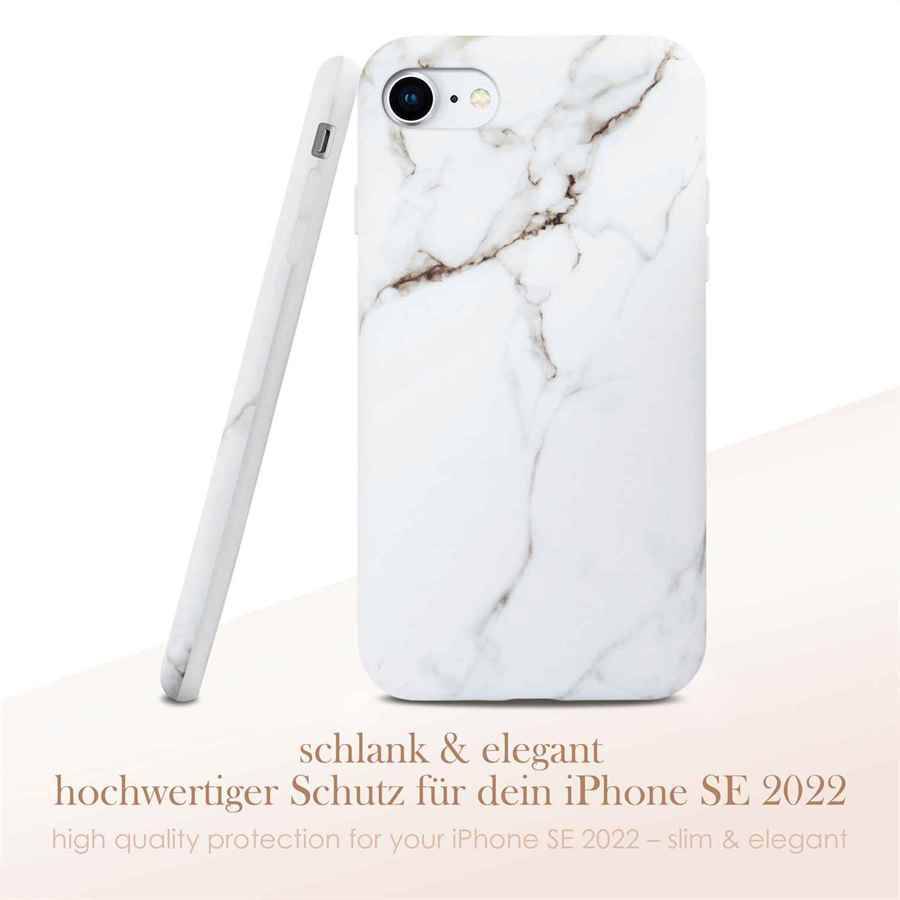 ONEFLOW Sense Case für Apple iPhone SE 3. Generation (2022) Designer Hülle aus Silikon, Marmor Muster Handyhülle