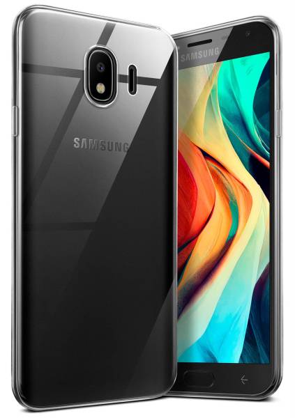 moex Aero Case für Samsung Galaxy J4 (2018) – Durchsichtige Hülle aus Silikon, Ultra Slim Handyhülle