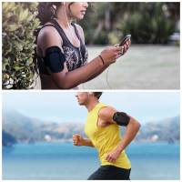moex Fitness Case für Motorola Moto G7 – Handy Armband aus Neopren zum Joggen, Sport Handytasche – Schwarz