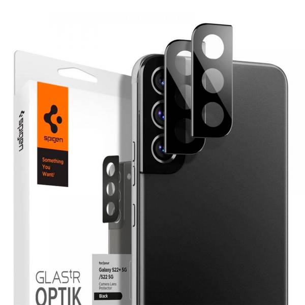 Spigen Glas.tR Optik für Samsung Galaxy S22 & S22 Plus – 2x gehärtete Glas Folien für die Kamera