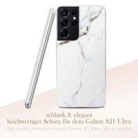 ONEFLOW Sense Case für Samsung Galaxy S21 Ultra Designer Hülle aus Silikon, Marmor Muster Handyhülle