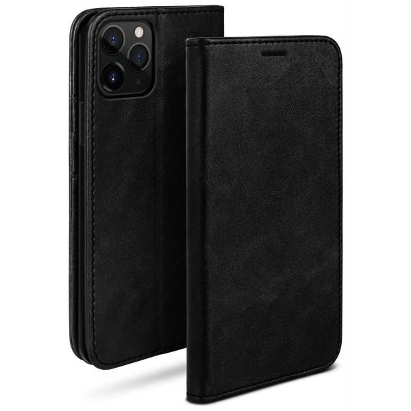 moex Casual Case für Apple iPhone 11 Pro Max – 360 Grad Schutz Booklet, PU Lederhülle mit Kartenfach