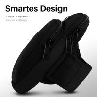 moex Fitness Case für HTC Desire 10 Lifestyle – Handy Armband aus Neopren zum Joggen, Sport Handytasche – Schwarz