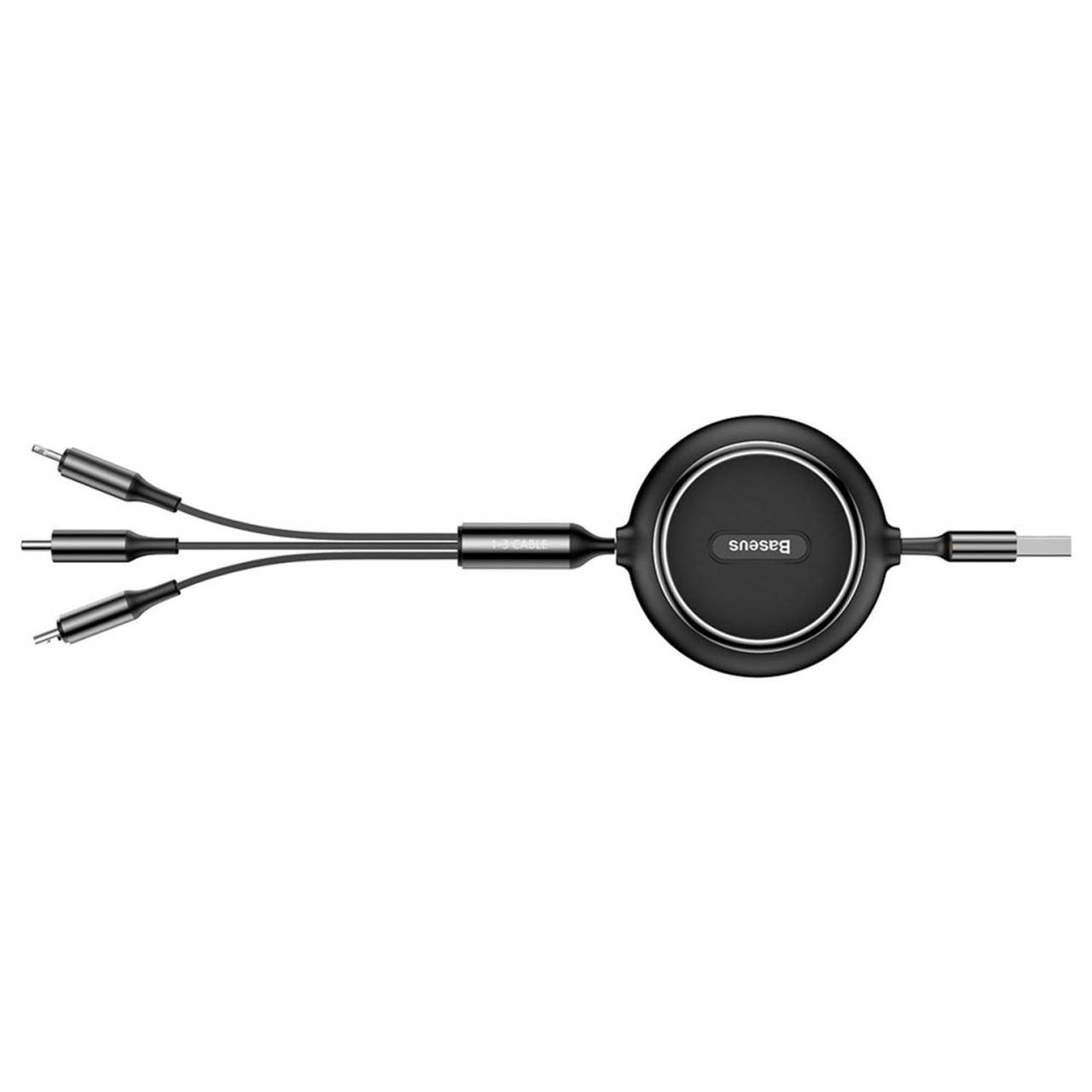 Baseus multifunktionales 3-in-1 Ladekabel - USB-C/Lightning/Micro-USB für Smartphones - 1,2 Meter - Aufrollbar