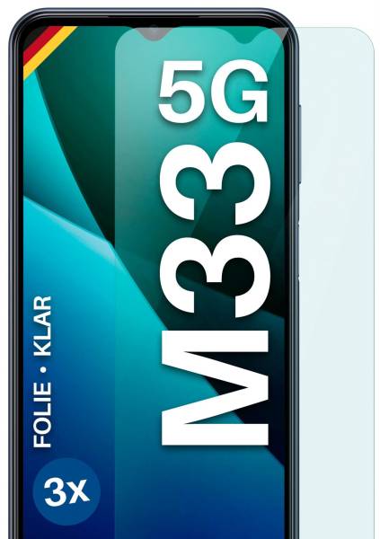 moex FlexProtect Klar für Samsung Galaxy M33 5G – Schutzfolie für unsichtbaren Displayschutz, Ultra klar