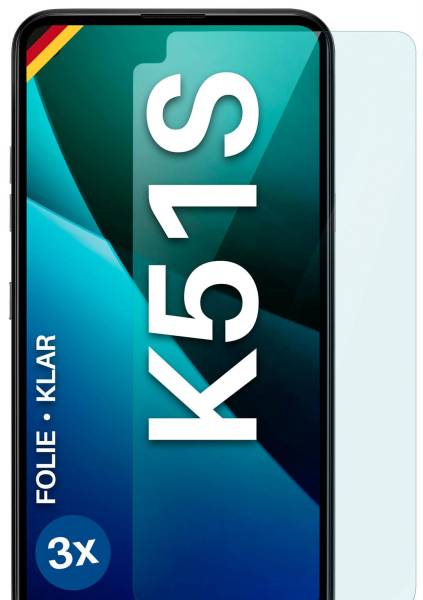 moex FlexProtect Klar für LG K51S – Schutzfolie für unsichtbaren Displayschutz, Ultra klar