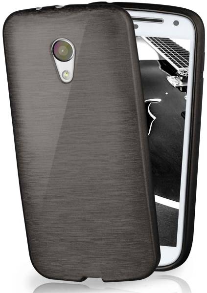 moex Brushed Case für Motorola Moto G2 – Silikon Handyhülle, Backcover in Aluminium Optik