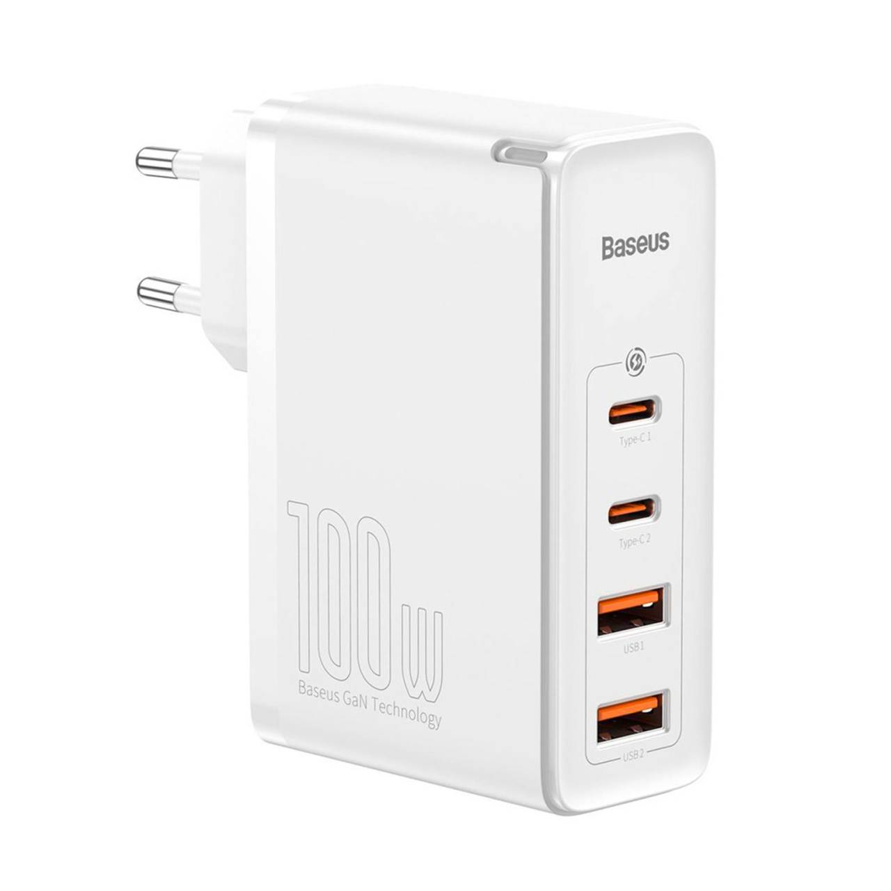 Baseus GaN2 Pro Schnellladegerät – 100W Leistung, USB-C und USB Netzteil, Netzteil mit 2x USB-C und 2x USB