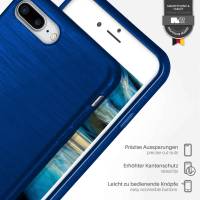 moex Brushed Case für Apple iPhone 7 Plus – Silikon Handyhülle, Backcover in Aluminium Optik