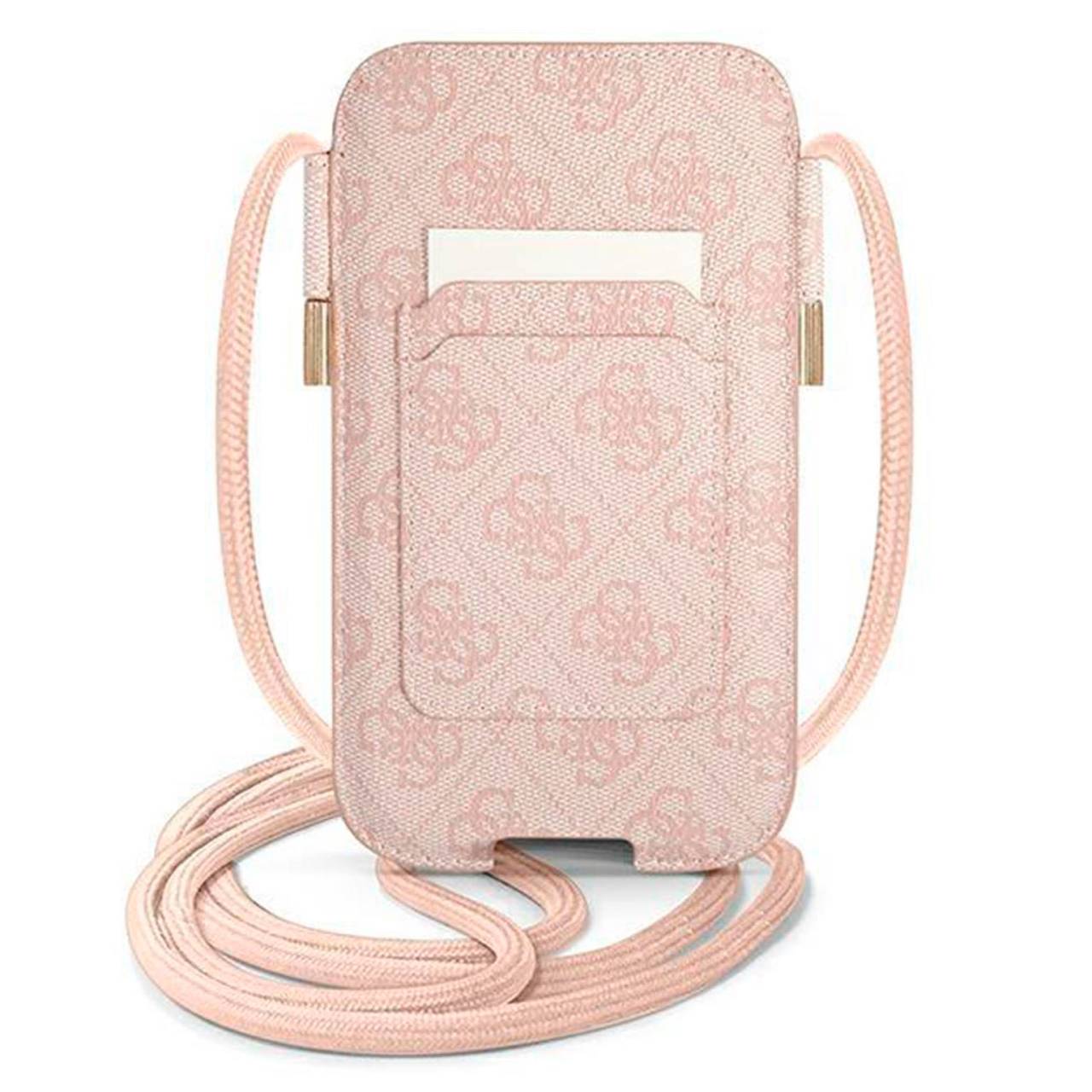 Guess Handytasche – elegante Umhängetasche für Smartphones mit goldenem Big Logo, AllOver 4G Logo Serie