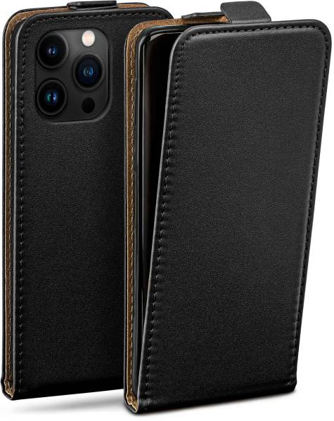 moex Flip Case für Apple iPhone 15 Pro – PU Lederhülle mit 360 Grad Schutz, klappbar