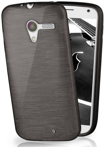 moex Brushed Case für Motorola Moto X – Silikon Handyhülle, Backcover in Aluminium Optik
