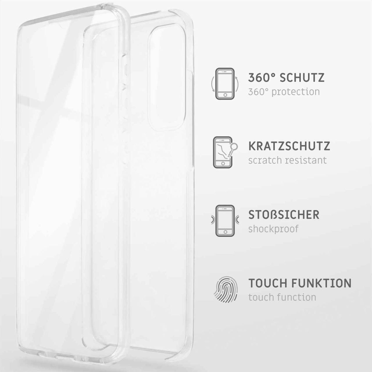 ONEFLOW Touch Case für Samsung Galaxy A55 5G – 360 Grad Full Body Schutz, komplett beidseitige Hülle