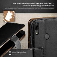 moex Book Case für Huawei P smart Plus – Klapphülle aus PU Leder mit Kartenfach, Komplett Schutz