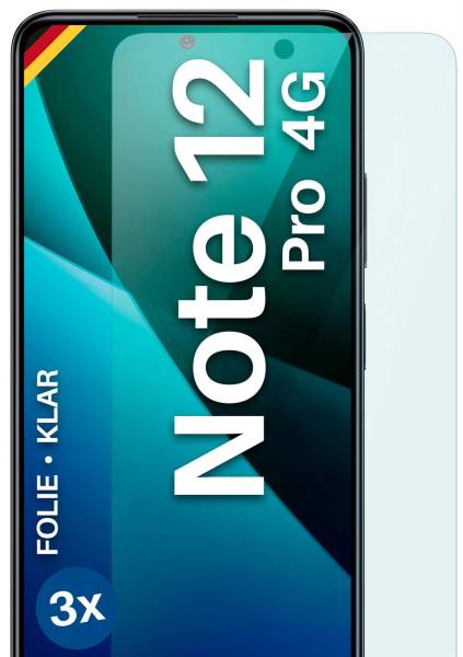 moex FlexProtect Klar für Xiaomi Redmi Note 12 Pro (4G) – Schutzfolie für unsichtbaren Displayschutz, Ultra klar