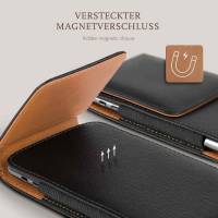 moex Plug Case für LG V30S Plus ThinQ – Handy Gürteltasche aus PU Leder mit Magnetverschluss
