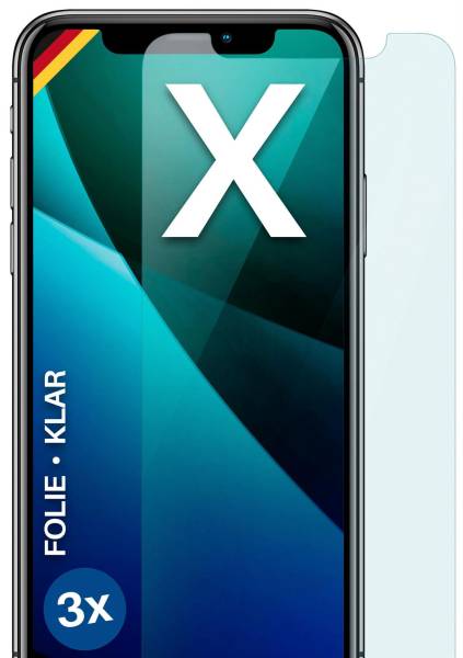 moex FlexProtect Klar für Apple iPhone X – Schutzfolie für unsichtbaren Displayschutz, Ultra klar