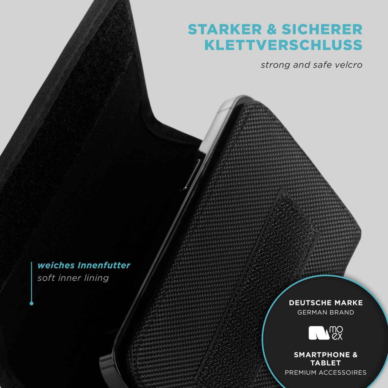 moex Mesh Case für LG Stylus 2 – Handy Gürteltasche aus Nylon, Quertasche mit Gürtelclip