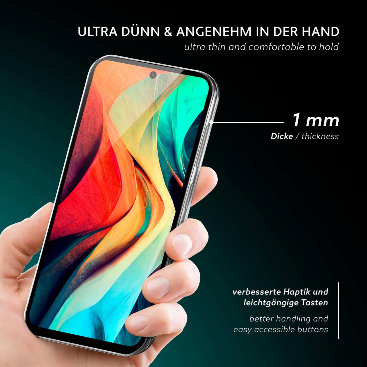 moex Aero Case für Samsung Galaxy S23 FE – Durchsichtige Hülle aus Silikon, Ultra Slim Handyhülle