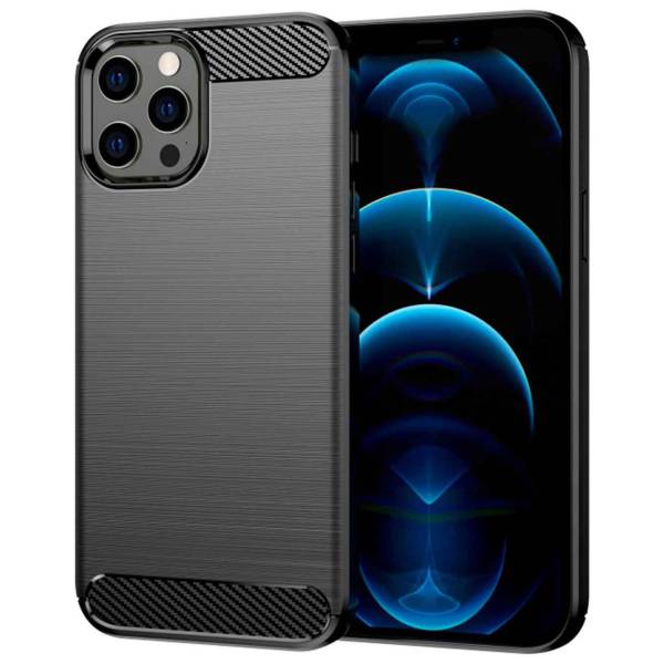 ONEFLOW Shift Case für Apple iPhone 12 Pro Max – Handyhülle aus robustem TPU in Carbon- & brushed Alu-Optik