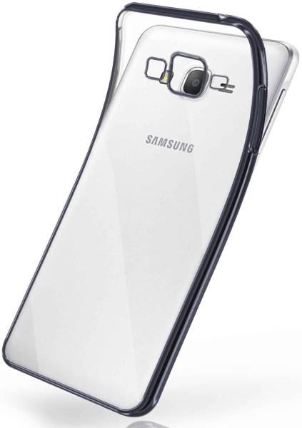 moex Chrome Case für Samsung Galaxy Grand Prime – Handy Bumper mit Chrom Rand – Transparente Hülle