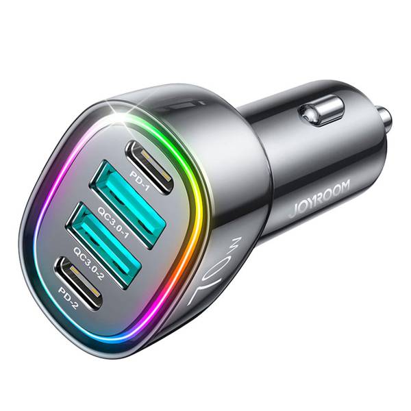 Joyroom Auto Ladegerät - Zigarettenanzünder USB-Ladegerät, Autoladeadapter 2x USB-A + 2x USB-C Anschluss, 70W