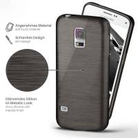 moex Brushed Case für Samsung Galaxy S5 – Silikon Handyhülle, Backcover in Aluminium Optik